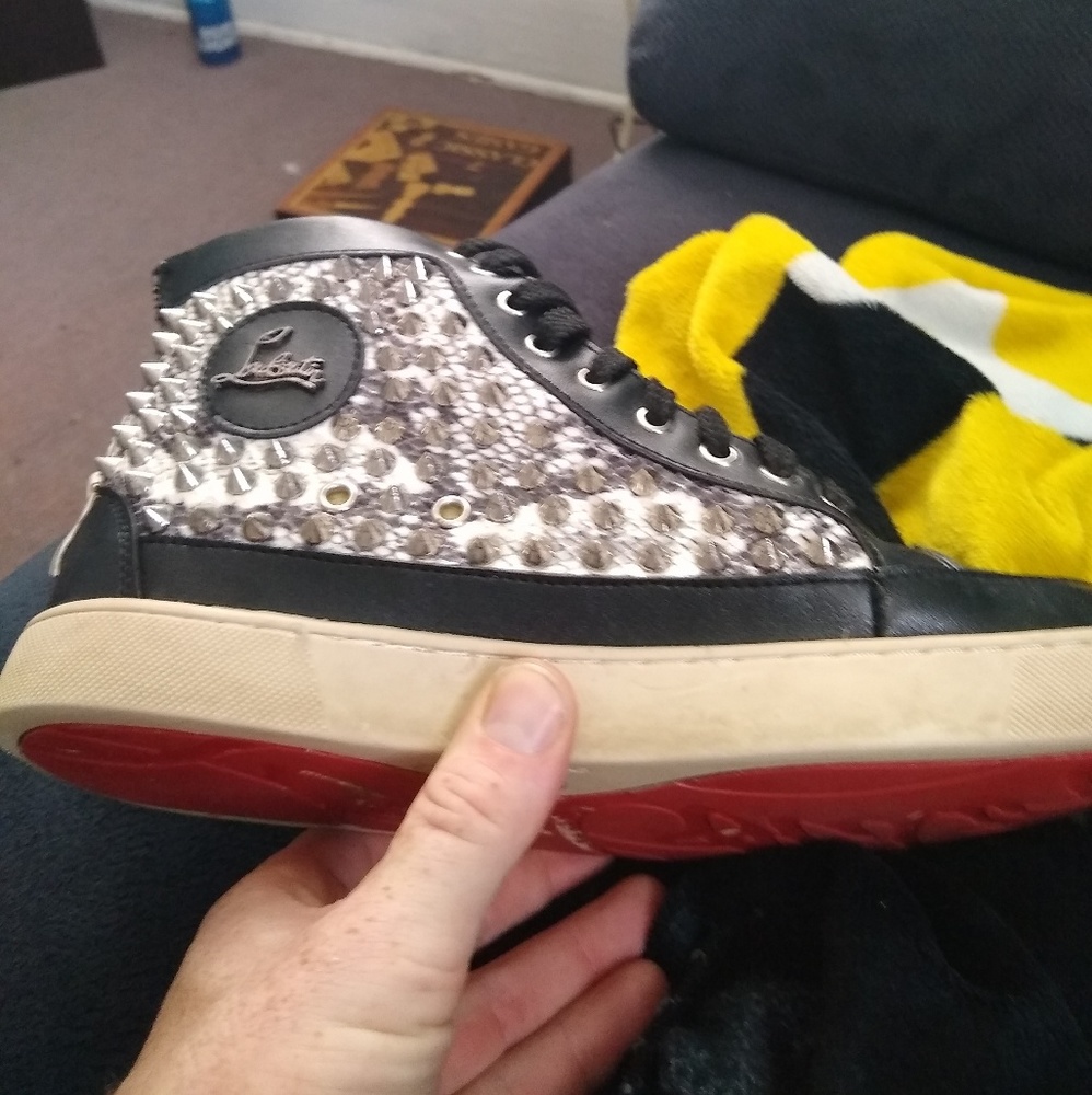 Christian Louboutin snakeskin hi-tops